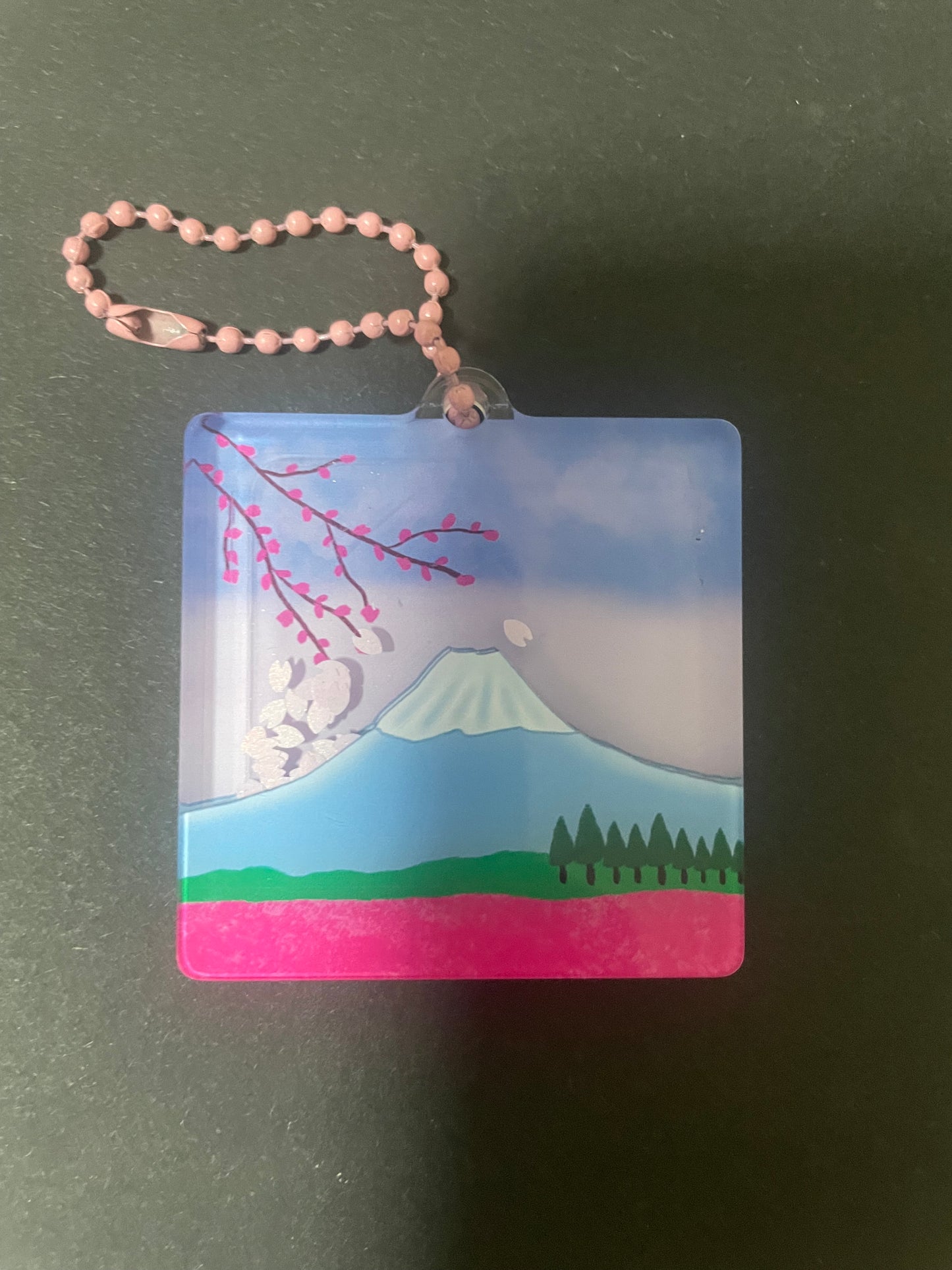 (larger size) Seasons acrylic glitter keychain (Spring)
