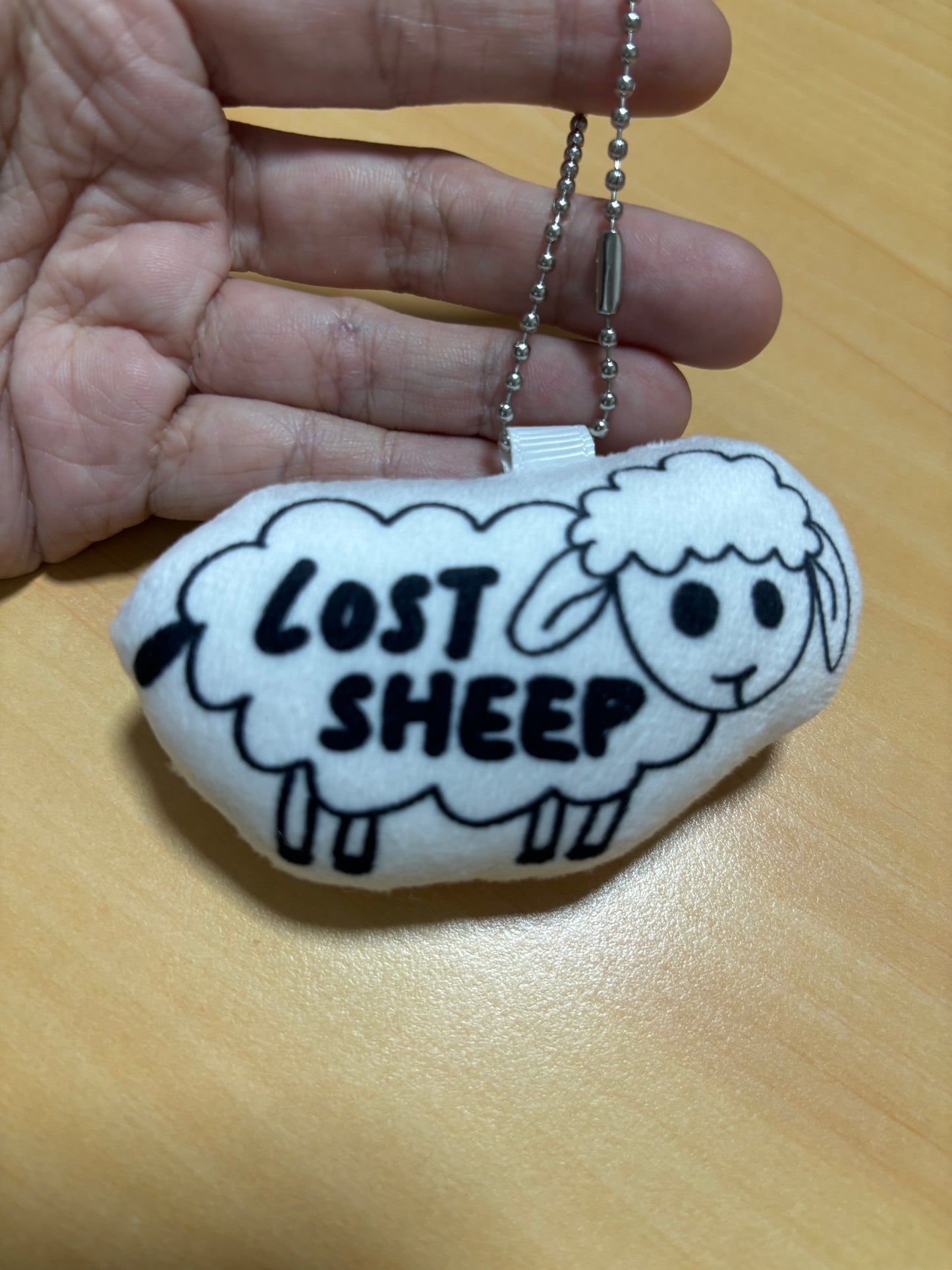 Lost Sheep Squeaky Plushie Keychain
