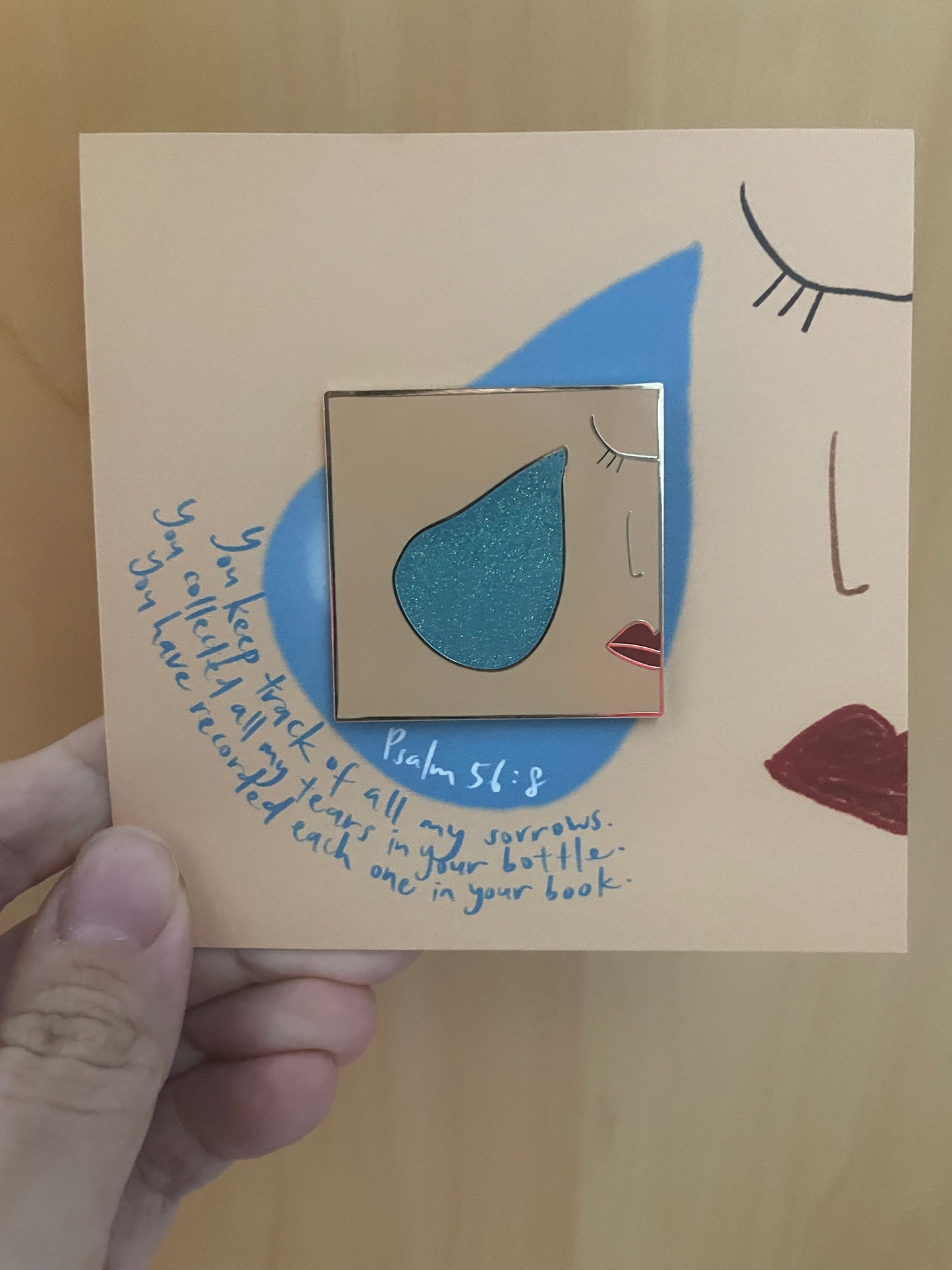 Psalm 56 Teardrop Enamel Pin