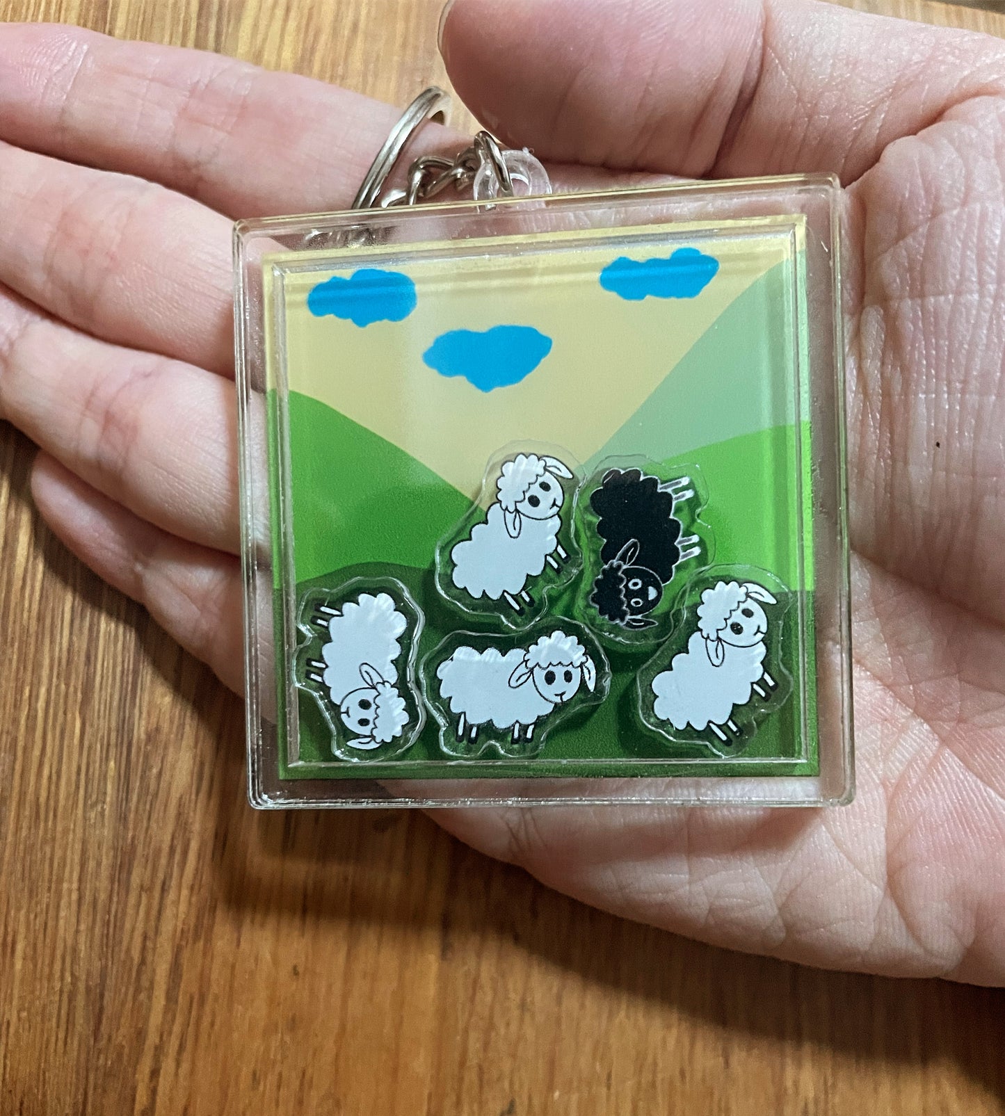 Sheep Acrylic Shaker Keychain