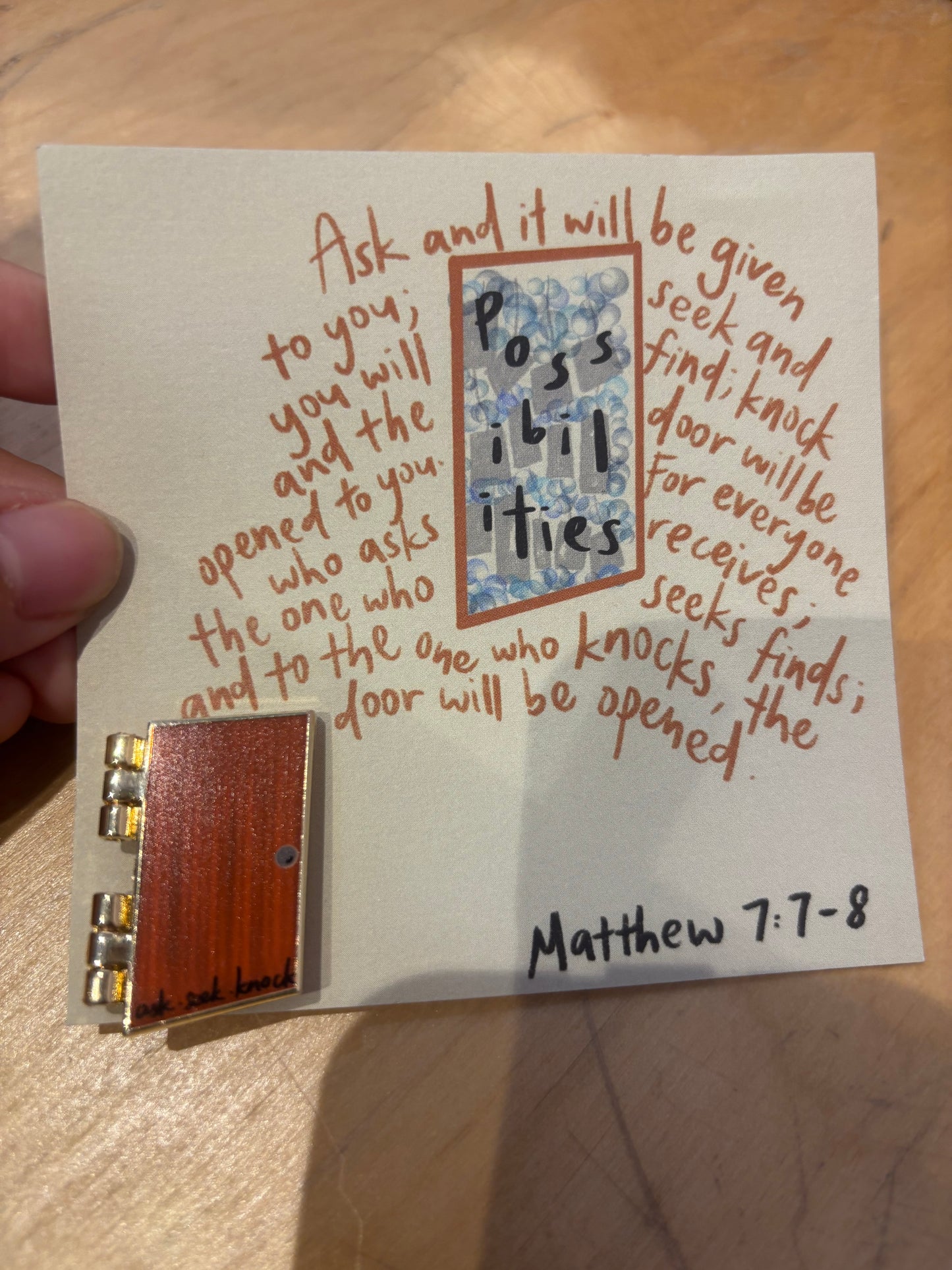 Matthew 7 (Door) Enamel Pin