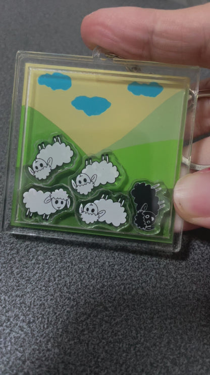 Sheep Acrylic Shaker Keychain